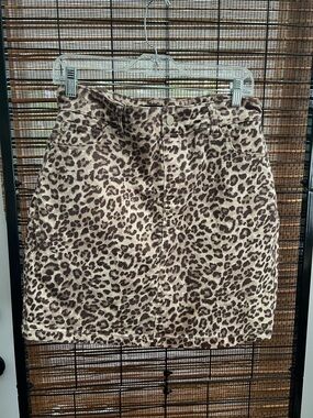 Boston Proper Leopard Print skort Skirt - Brown and Cream sz 12
